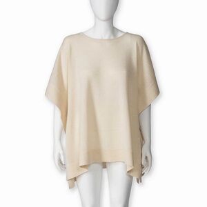 NWT Alicia Adams Alpaca Ivory Sweater Poncho OS